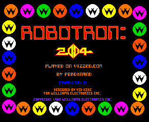 Robotron (Solid Blue label) Title Screen